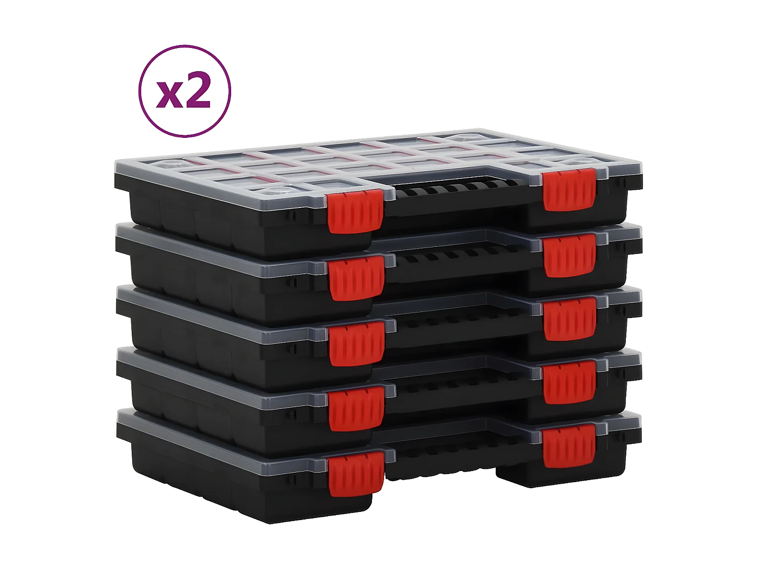 Maison Exclusive Cajas de accesorios 10 unidades polipropileno 34,5x25x5 cm