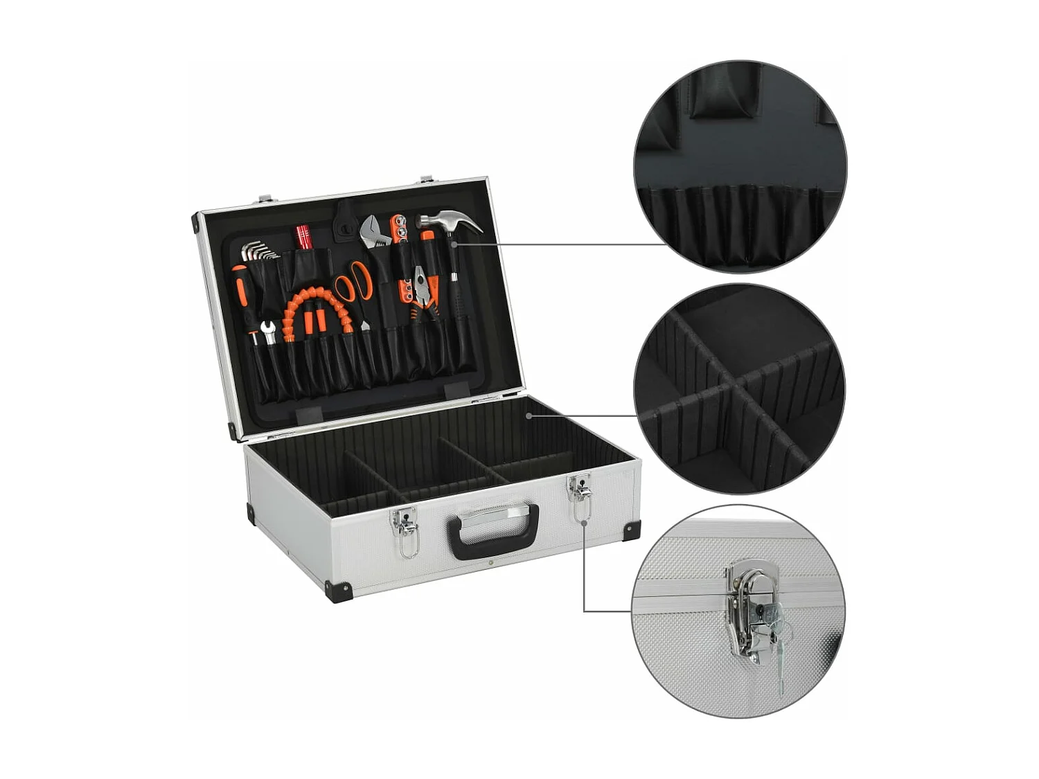 Prolenta Premium -  Valise à outils 46 x 33 x 16 cm Argenté Aluminium