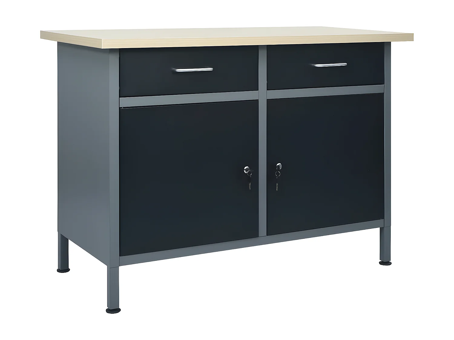 Prolenta Premium -  Banco da Lavoro Nero 120x60x85 cm in Acciaio