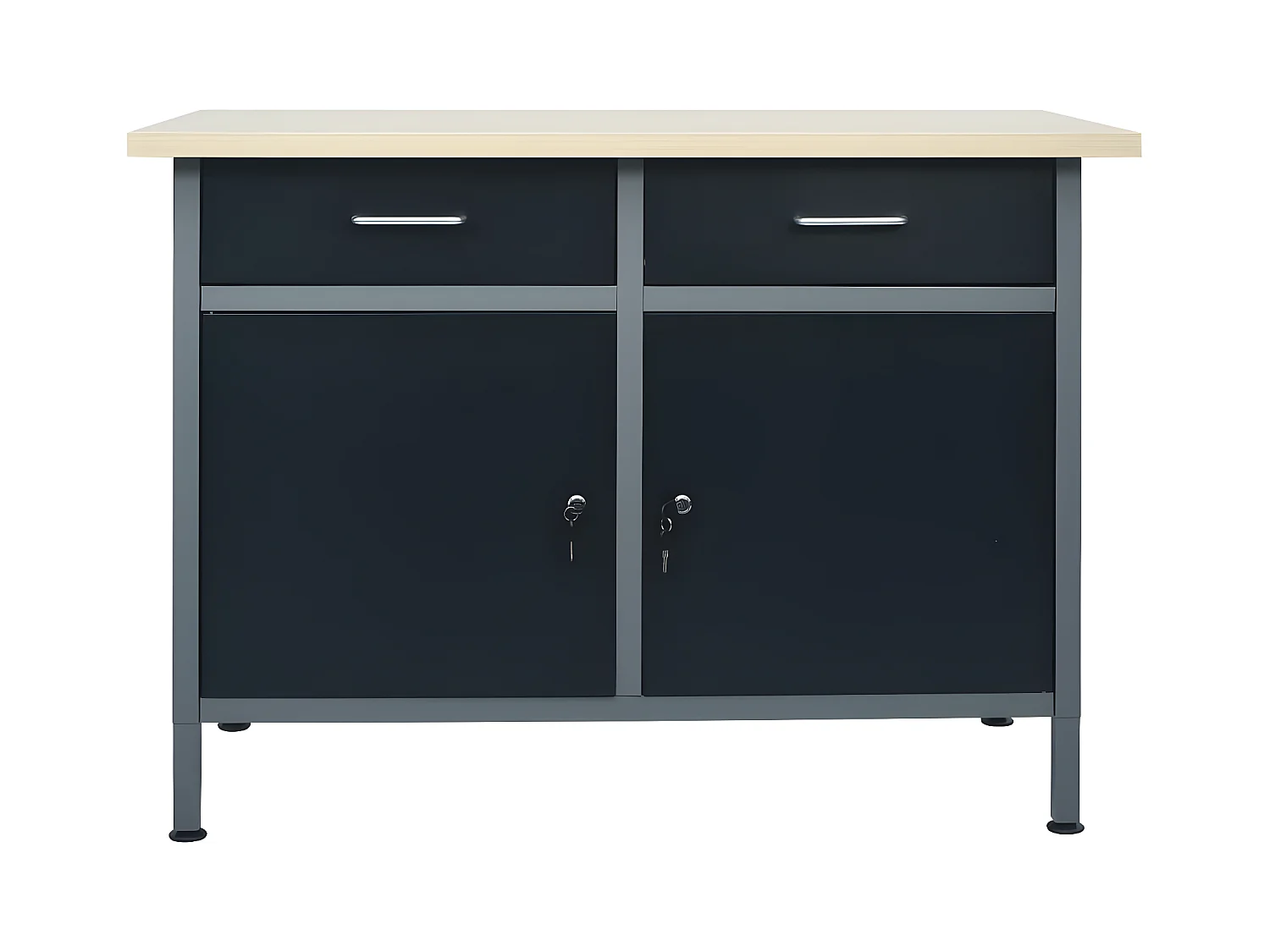 Prolenta Premium -  Établi Noir 120x60x85 cm Acier