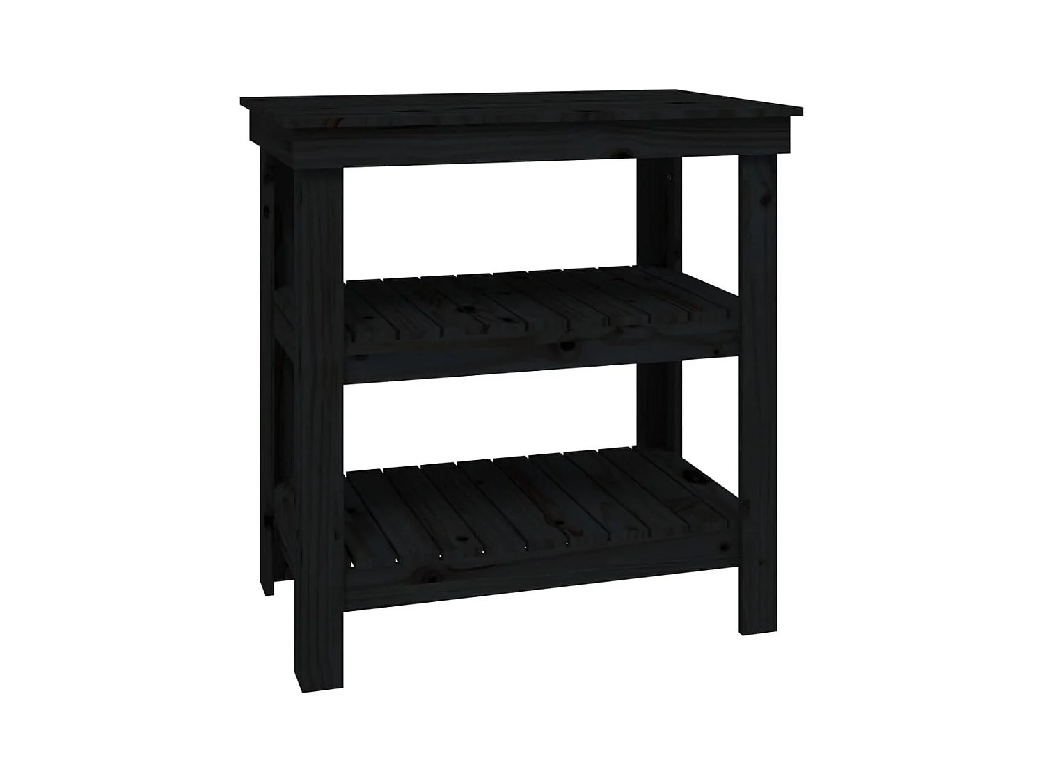 Prolenta Premium -  Banco da Lavoro Nero 78,5x50x80 cm in Legno Massello di Pino
