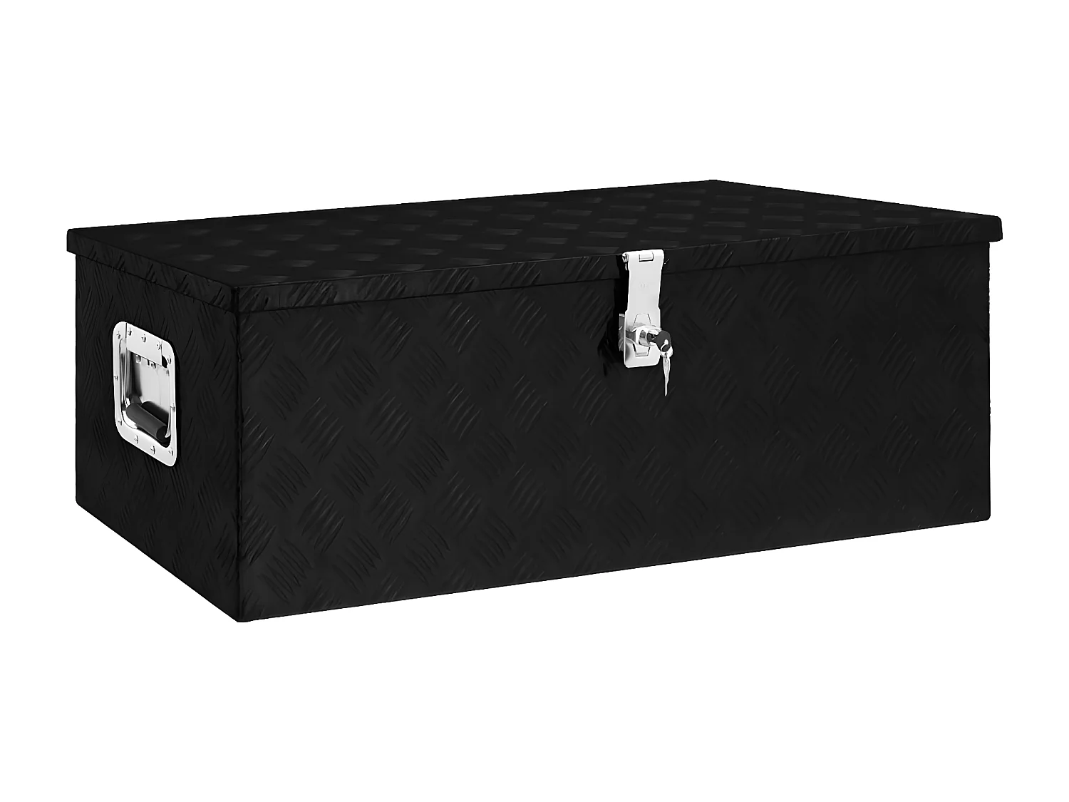 Prolenta Premium -  Aufbewahrungsbox Schwarz 90x47x33,5 cm Aluminium