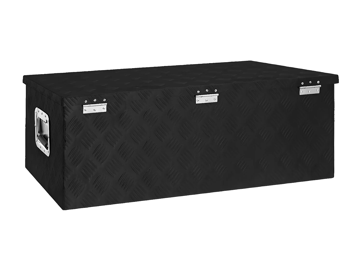 Prolenta Premium -  Boîte de rangement Noir 90x47x33,5 cm Aluminium