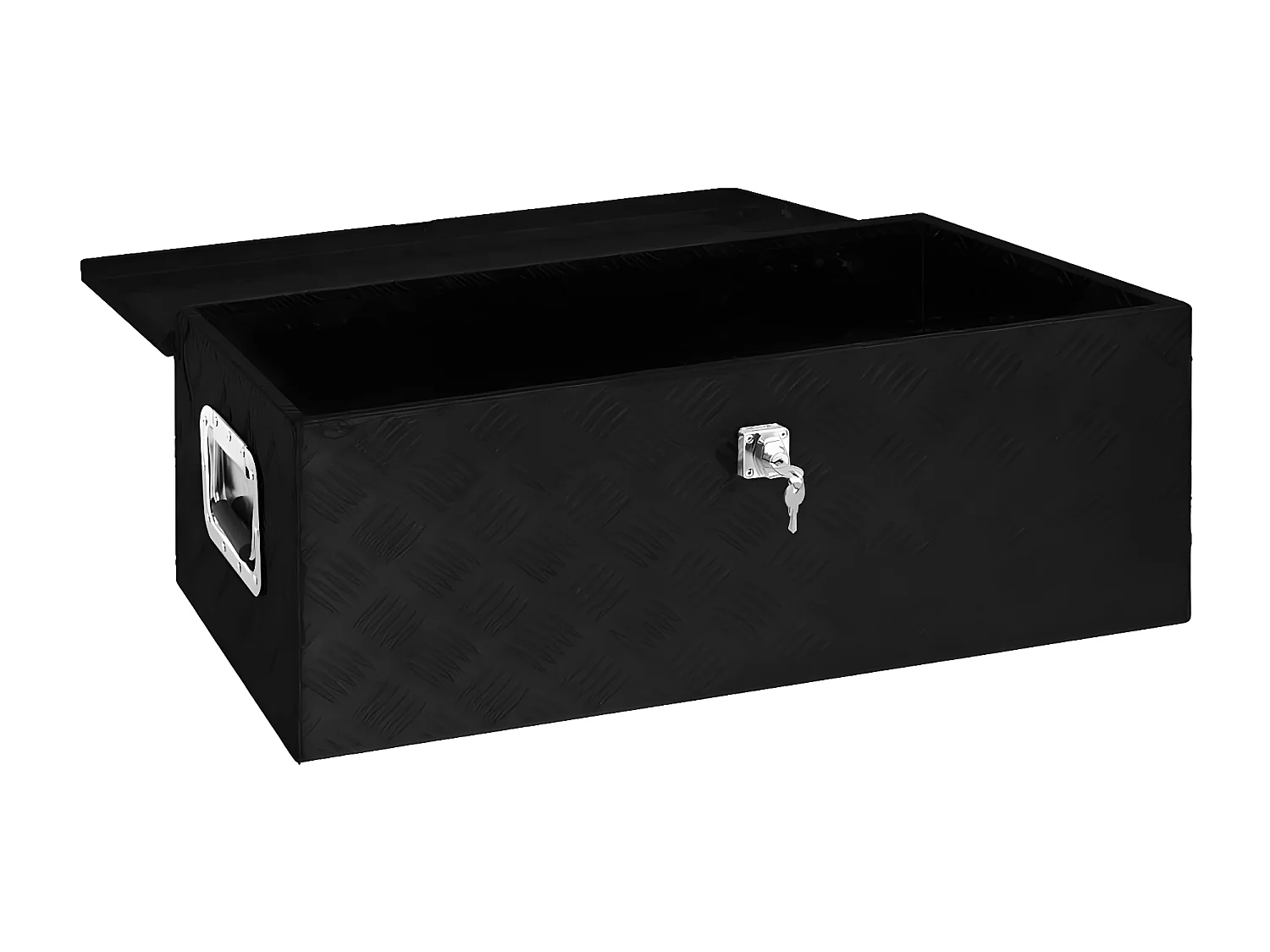 Prolenta Premium -  Boîte de rangement Noir 90x47x33,5 cm Aluminium