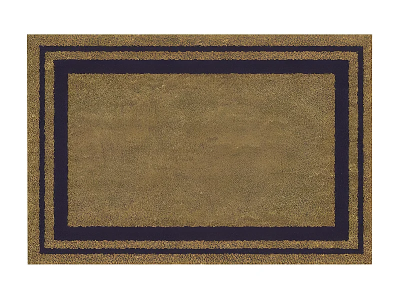 Tapis en fibres de coco naturelles 40x60cm avec bord bleu pour intérieur/extérieur abrité