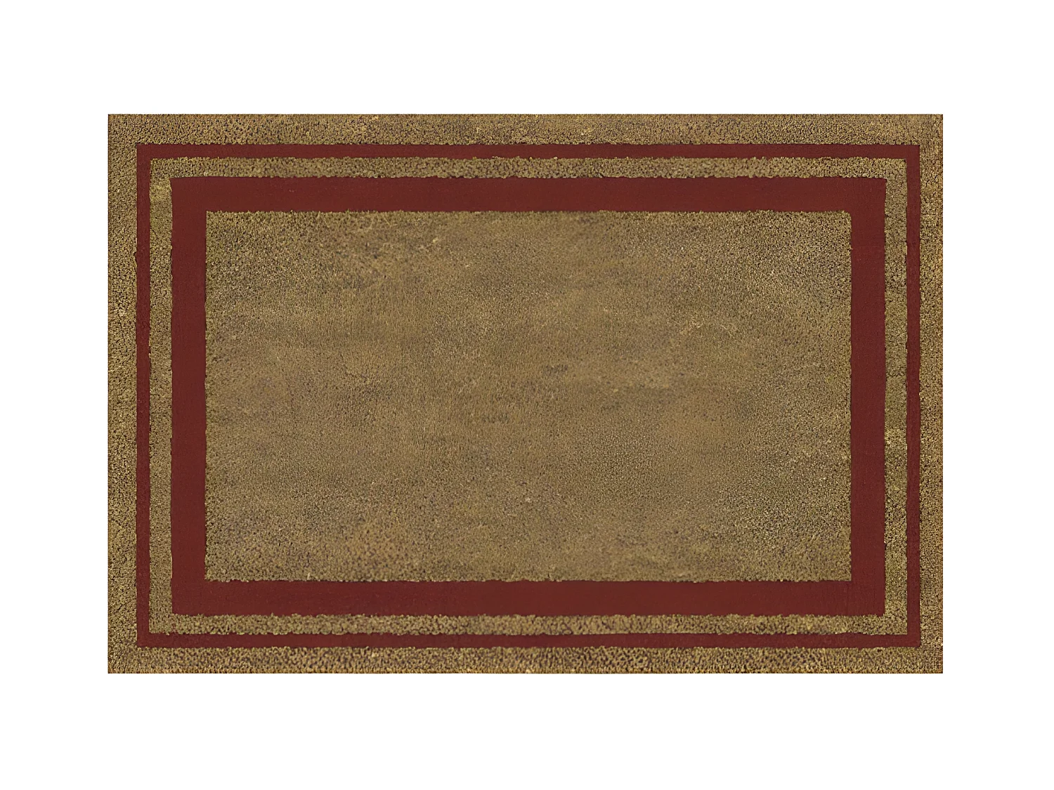 Tapis en Fibres de Coco Naturelles avec Bordure Rouge 40x60 cm - Intérieur/Extérieur Abrité