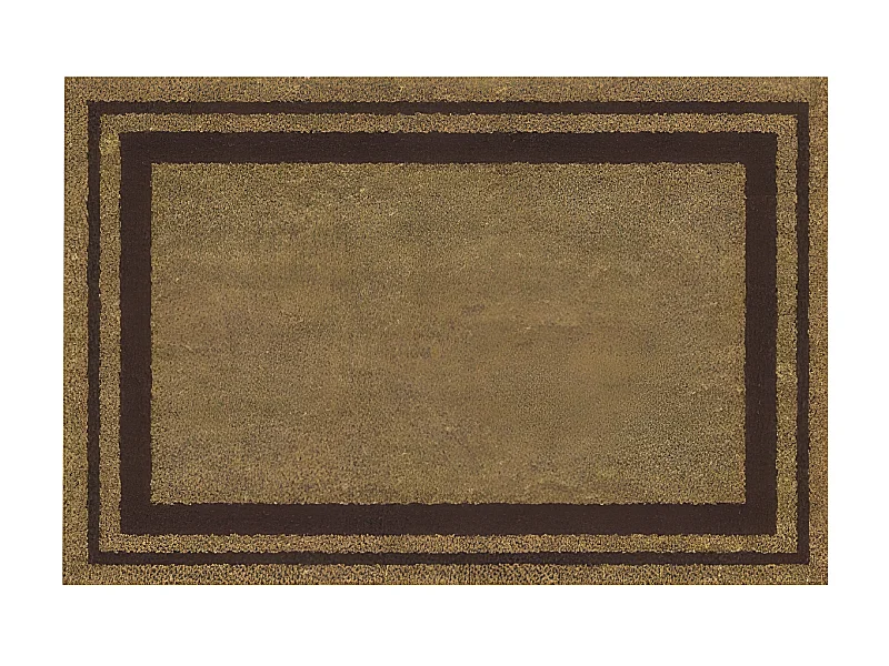 Tapis en fibres de coco naturelles avec bordure marron 40x60cm - IDMAT