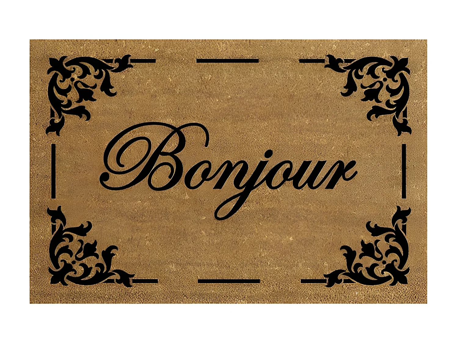 Tapis Coco Naturel Bonjour 40x60cm Idmat - Intérieur/Extérieur Abrité