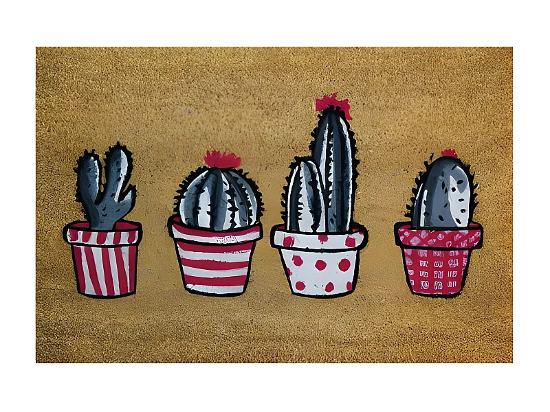 Natuurlijke Kokosvezelmat Cactus 40x60cm - Binnen/Buiten Overdekt