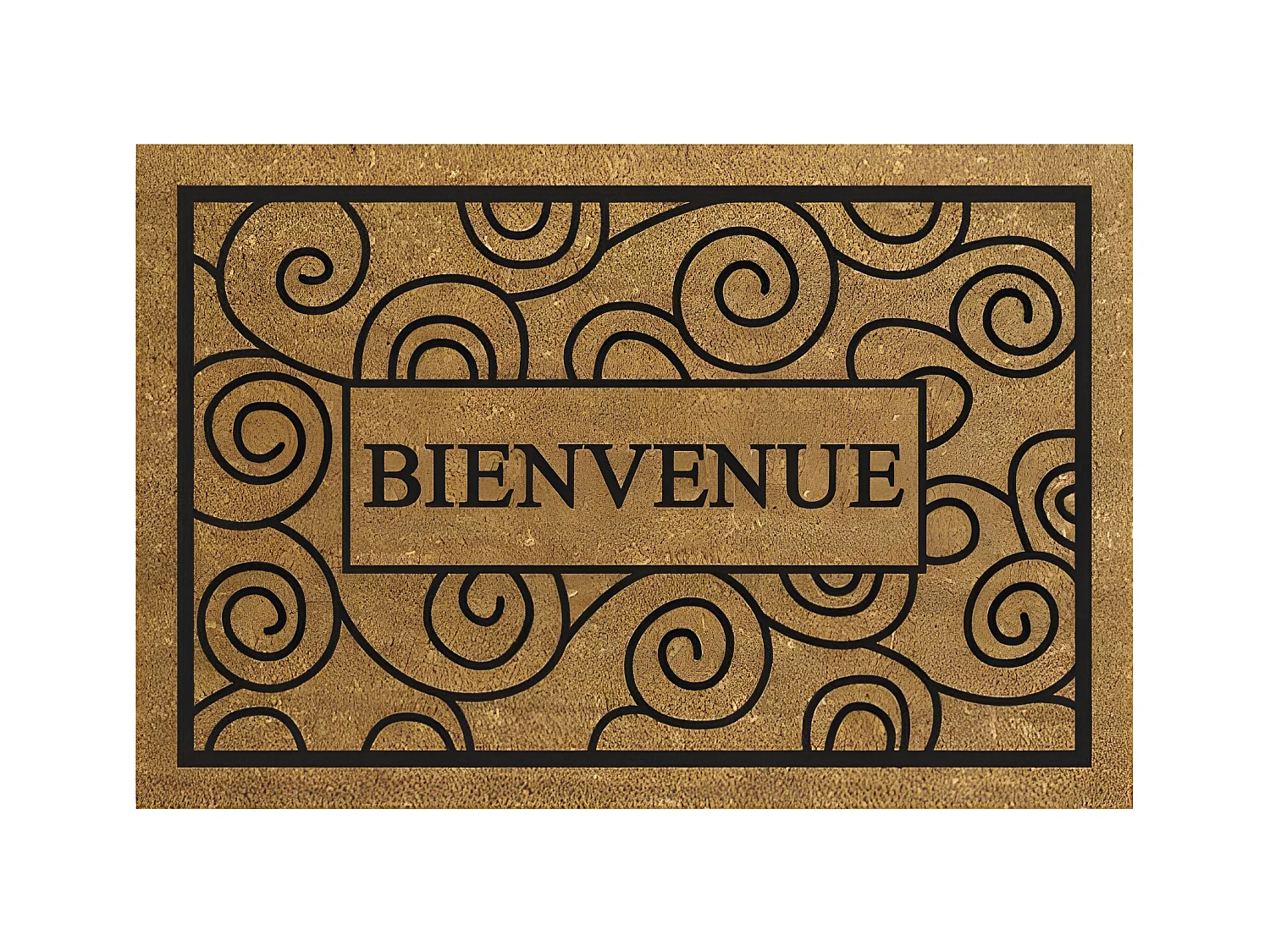 Tapis Coco Bienvenue 40x60cm Idmat - Fibres Naturelles Grattantes pour Intérieur/Extérieur Abrité