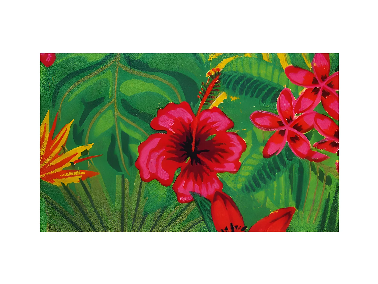 Tapis coco naturel Hibiscus 45x75cm pour intérieur/extérieur abrité