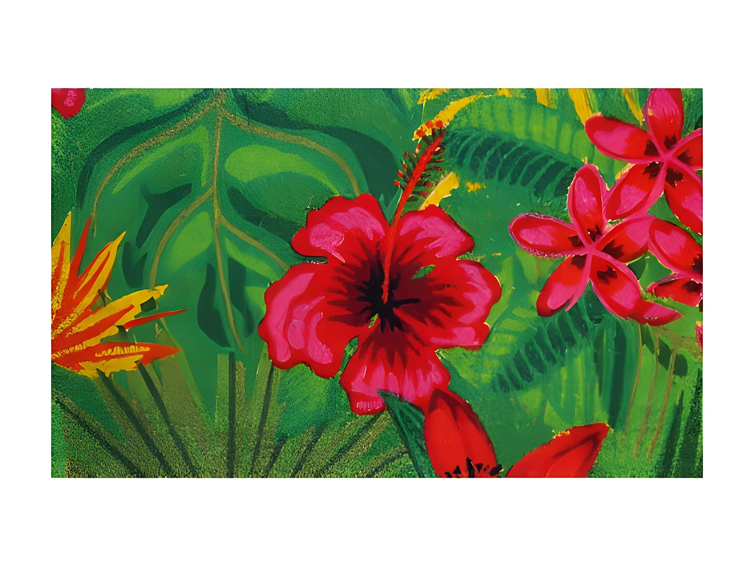 Tappeto in cocco naturale Hibiscus 45x75cm per uso interno/esterno coperto