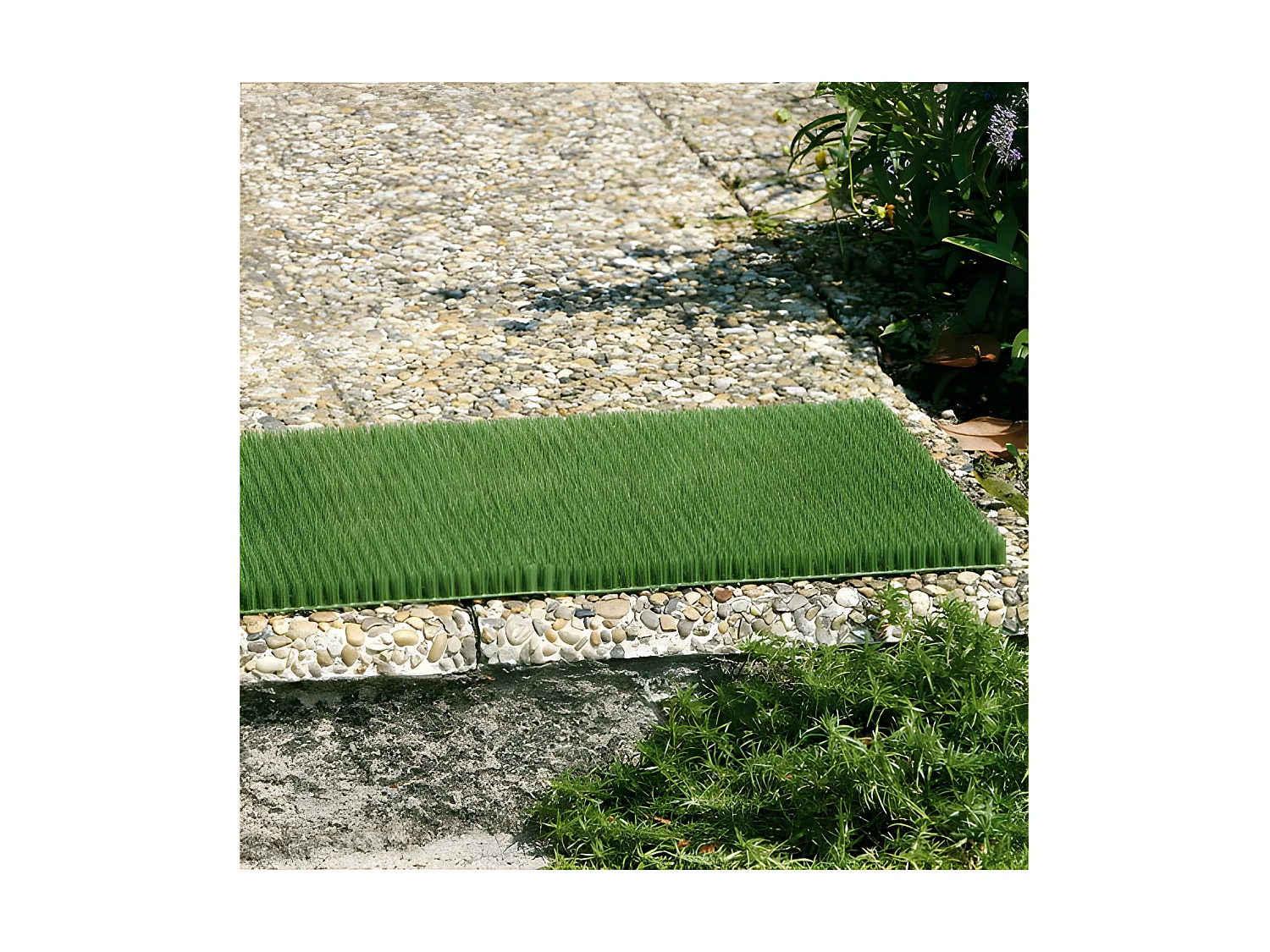 Grüner Gazongrat-Teppich aus Kunststoff und Vinyl 40x60cm - IDMAT