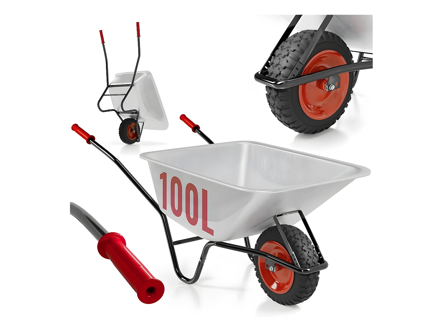 Kruiwagen - 100L - Rood