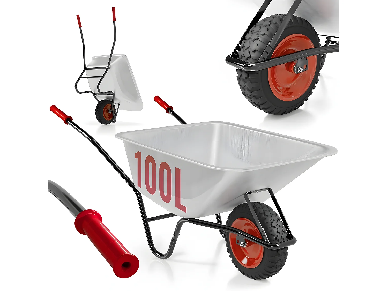 Kruiwagen - 100L - Rood
