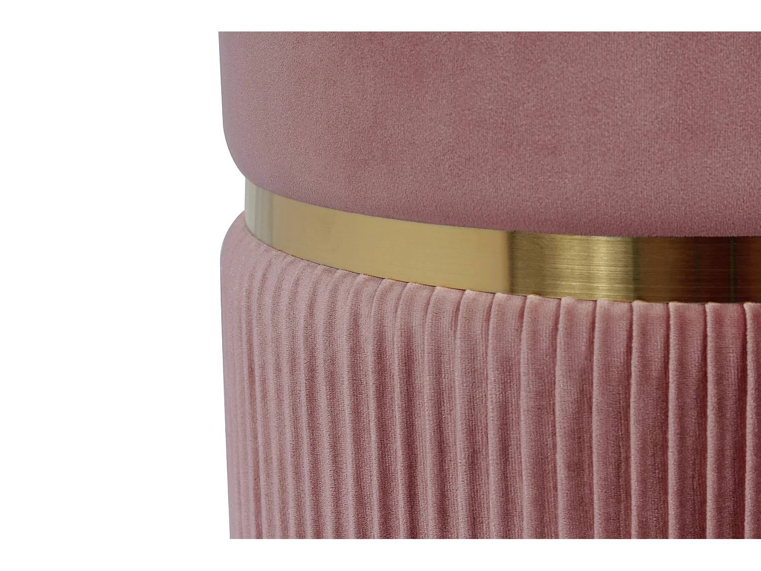 Hocker - Kruk - Voetenbank - Gisele - set 2 stuks - Roze en Goud