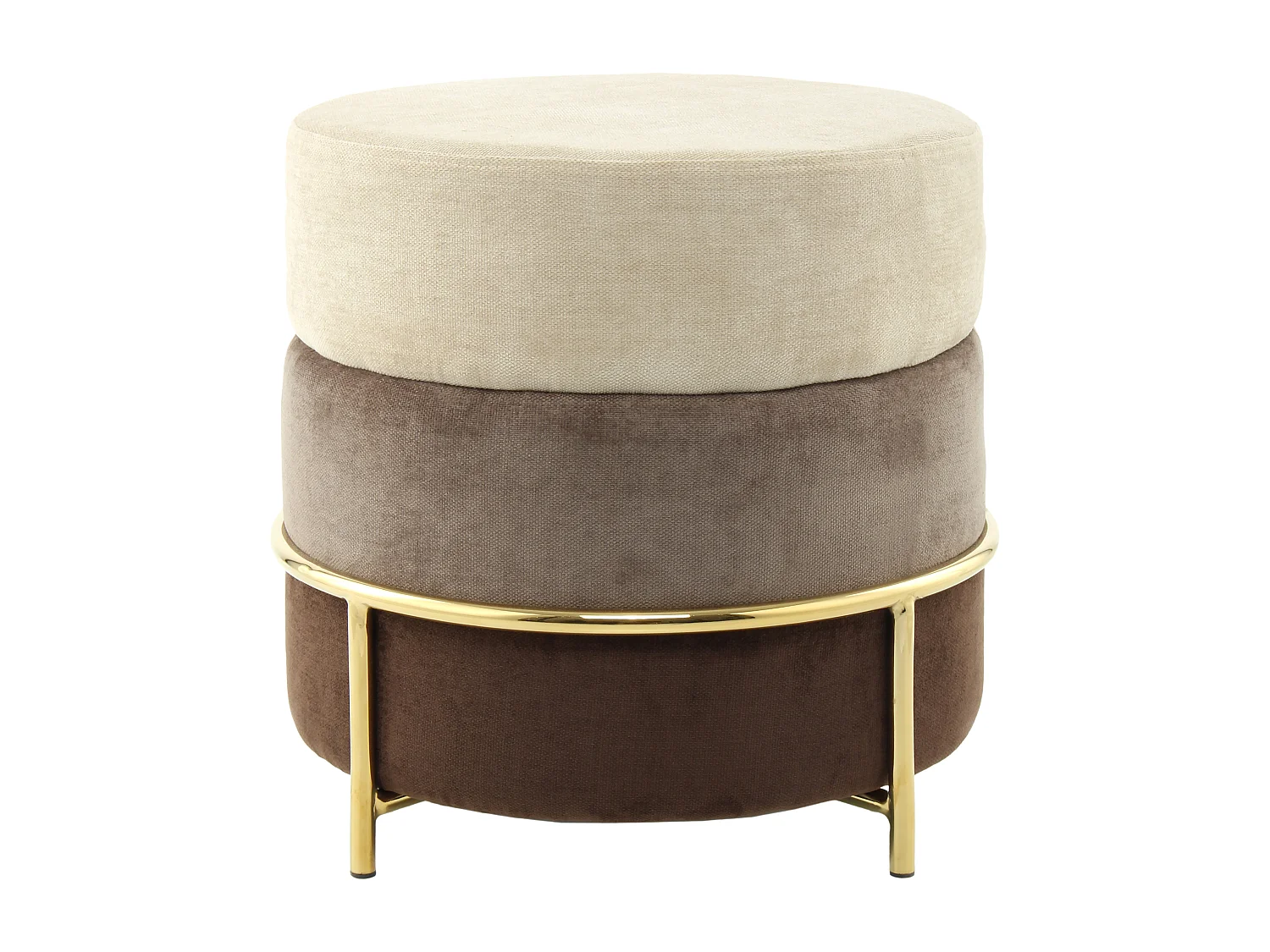 Hocker - Kruk - Voetenbank - Emily Corduroy - Mix Bruin tinten en Goud