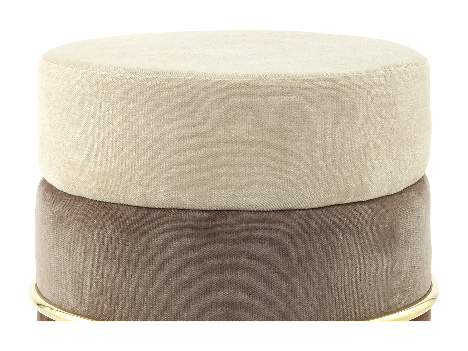 Hocker - Kruk - Voetenbank - Emily Corduroy - Mix Bruin tinten en Goud