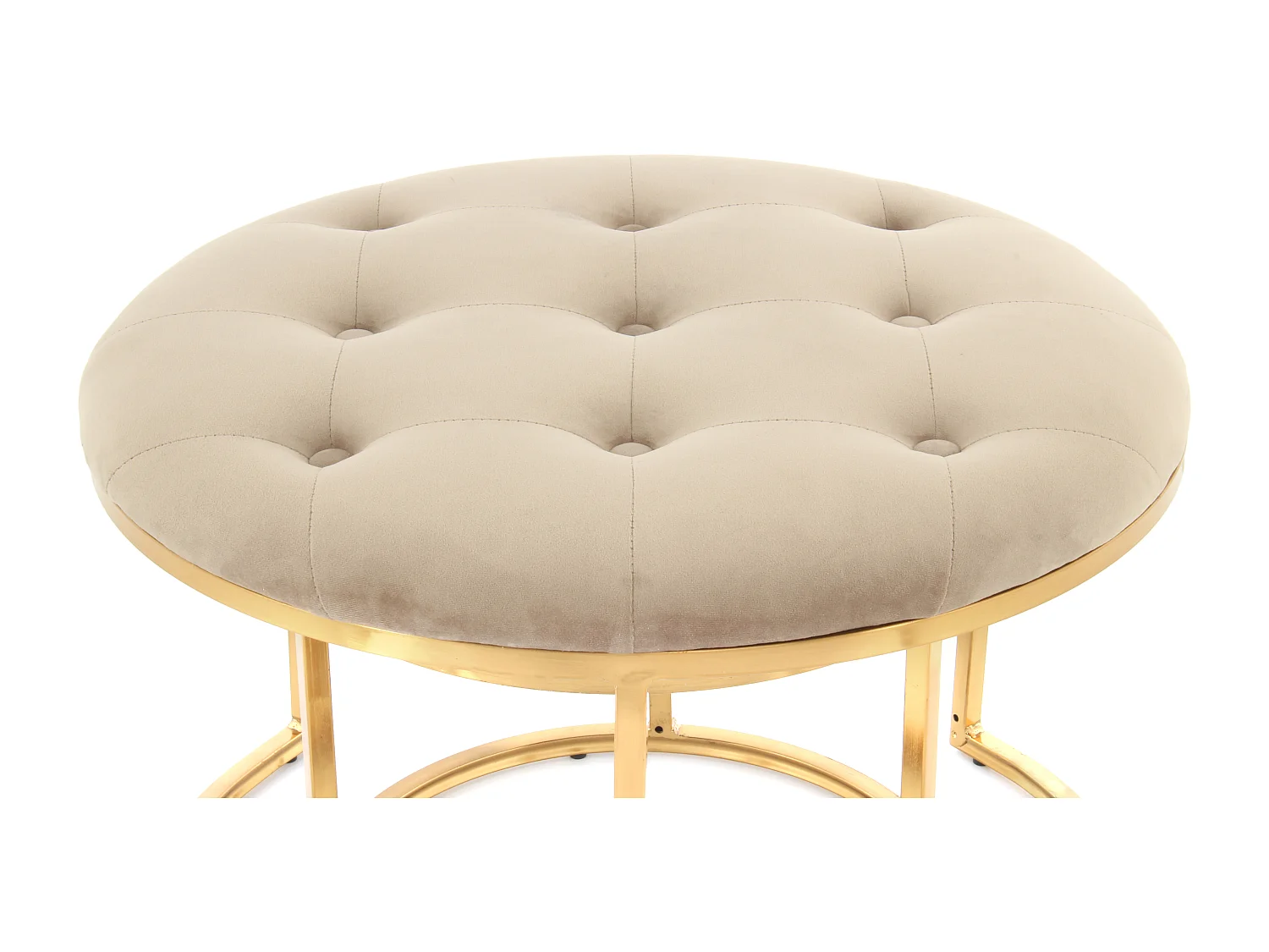 Tabouret - ensemble 2 pieces - Taupe et Or