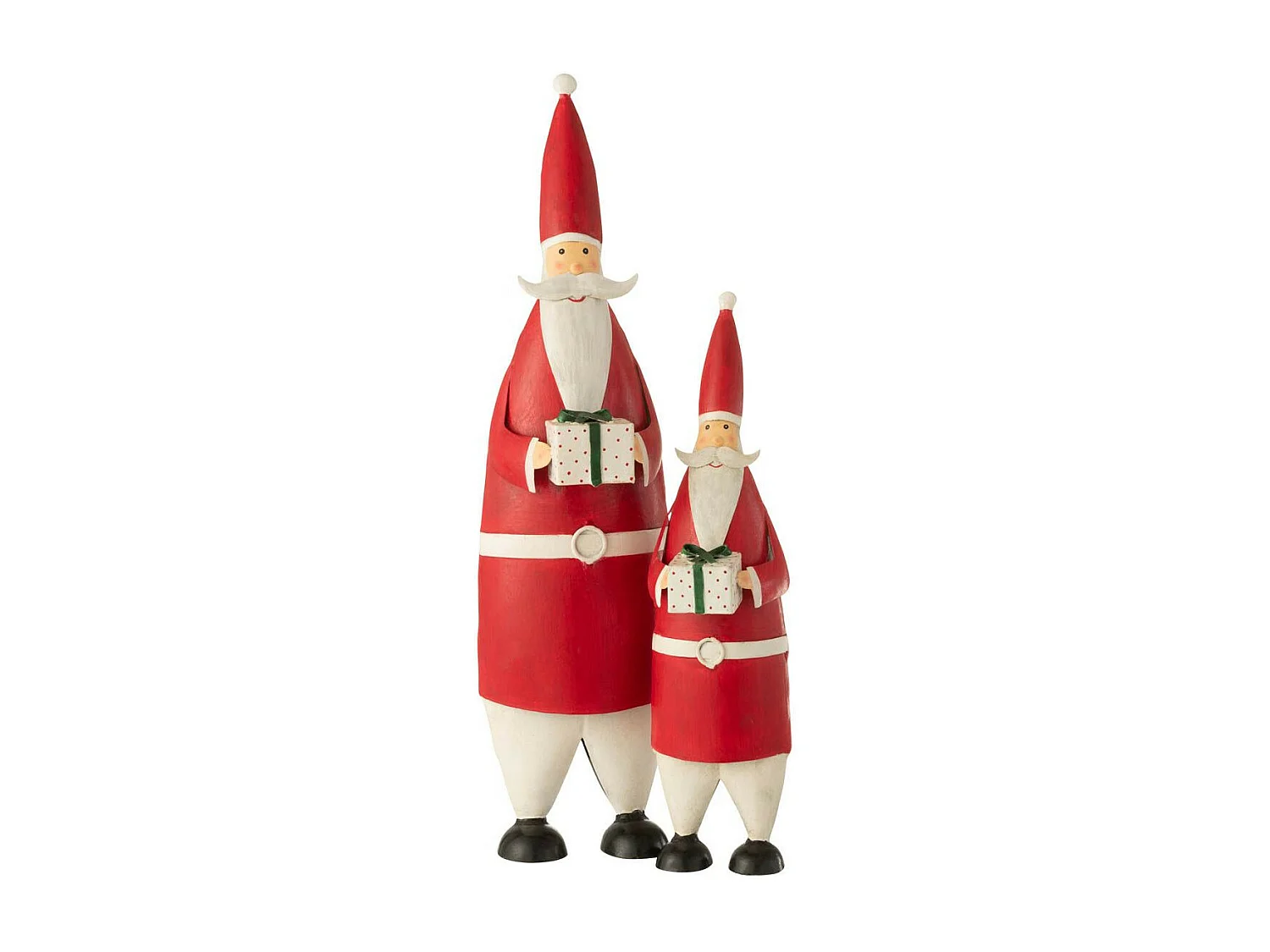 Statue Déco Père Noël "Cadeau" 61cm Rouge