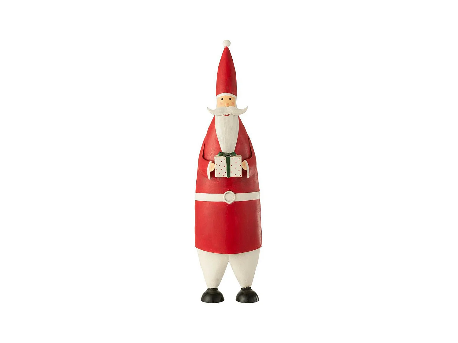 Statue Déco Père Noël "Cadeau" 61cm Rouge