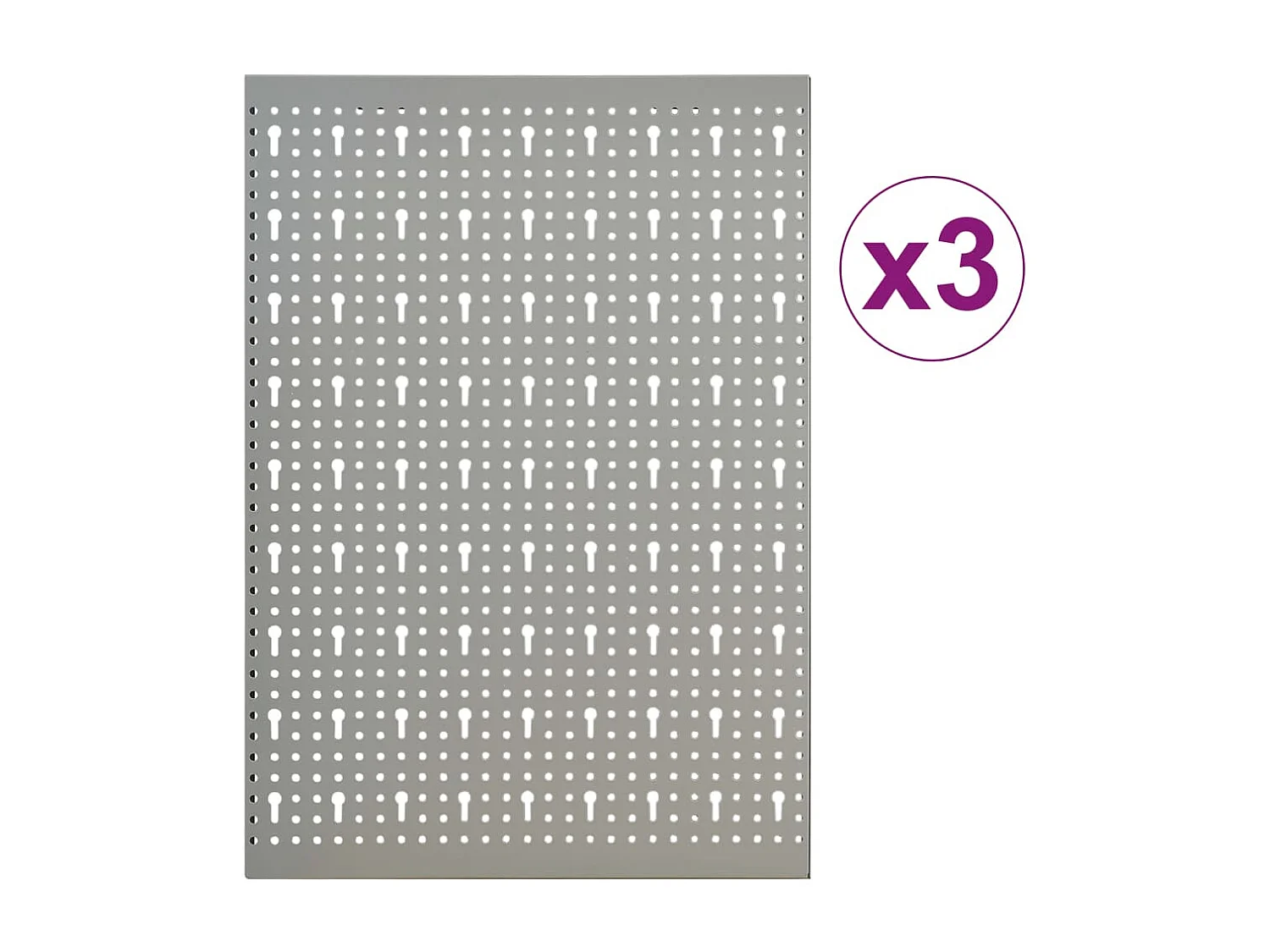 Prolenta Premium -  Panneaux à chevilles muraux 3 pcs 40x58 cm Acier