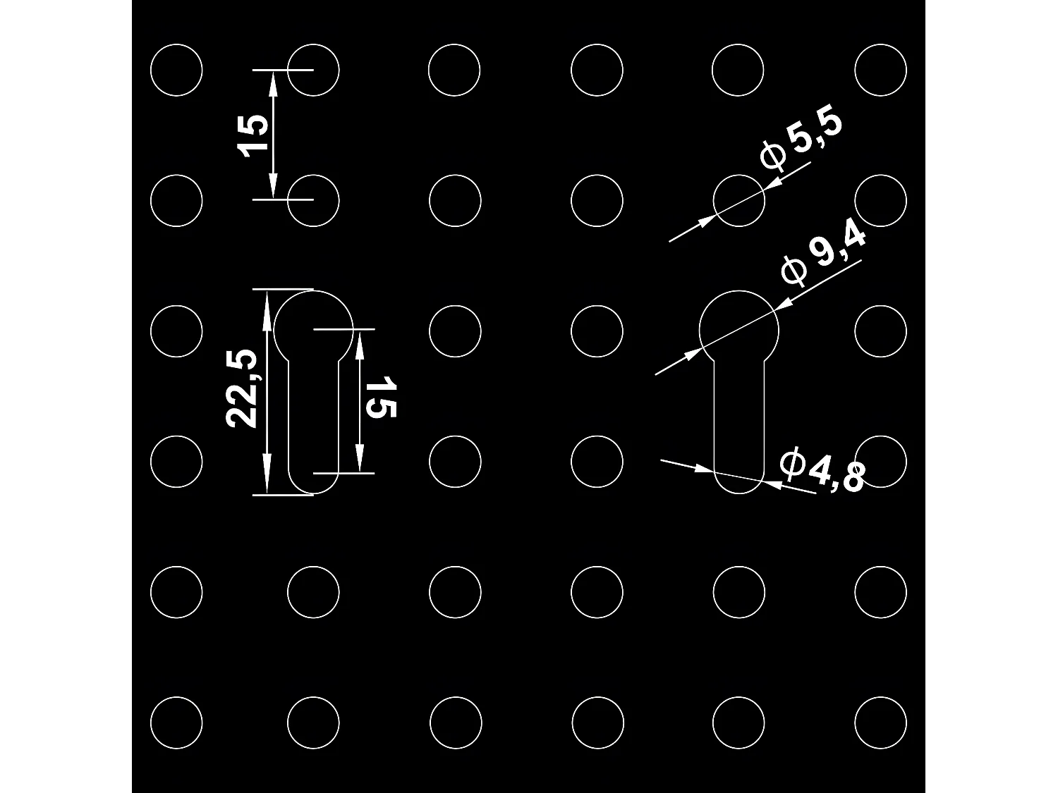 Prolenta Premium -  Panneaux à chevilles muraux 3 pcs 40x58 cm Acier