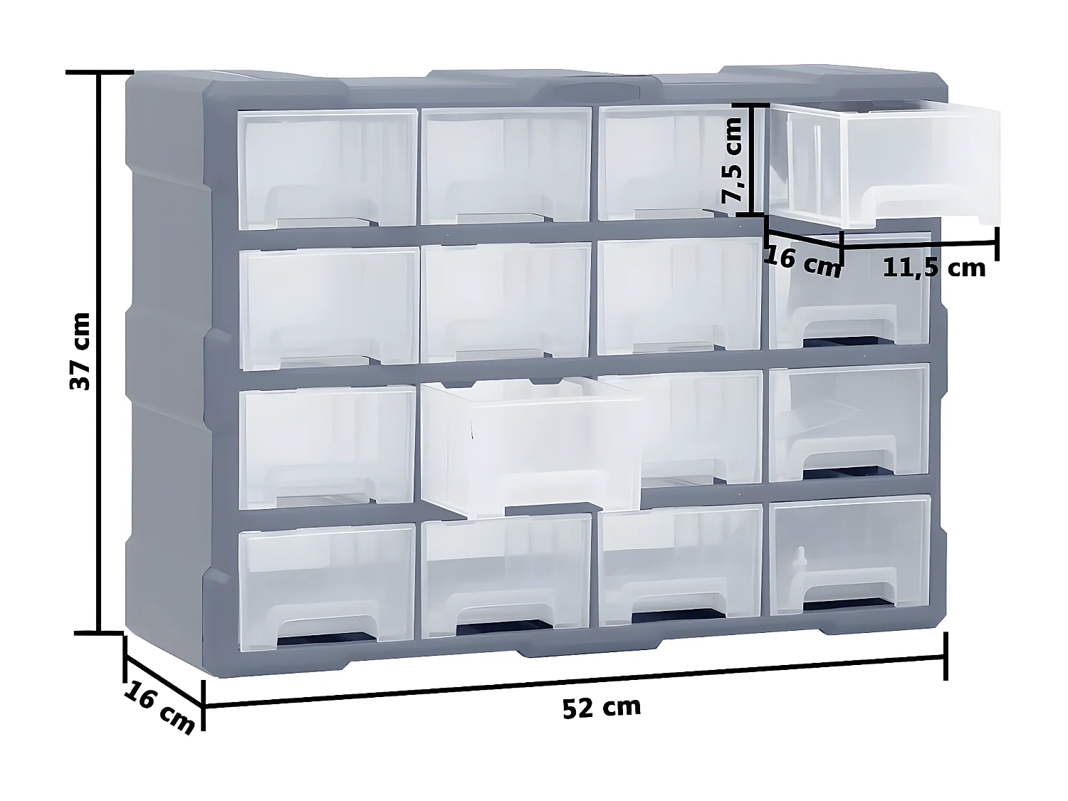 Maison Exclusive Organizador multicajones con 16 cajones medianos 52x16x37 cm