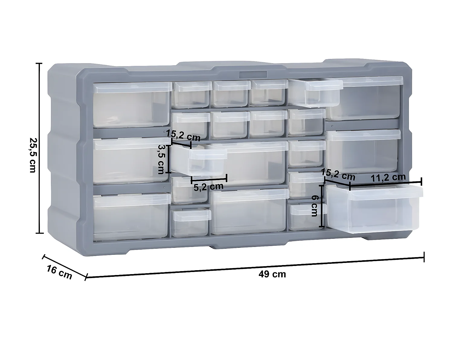 Prolenta Premium -  Organisateur multi-tiroirs avec 22 tiroirs 49x16x25,5 cm
