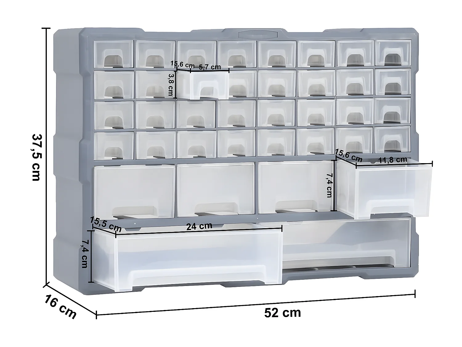 Maison Exclusive Organizador multicajones con 38 cajones 52x16x37,5 cm
