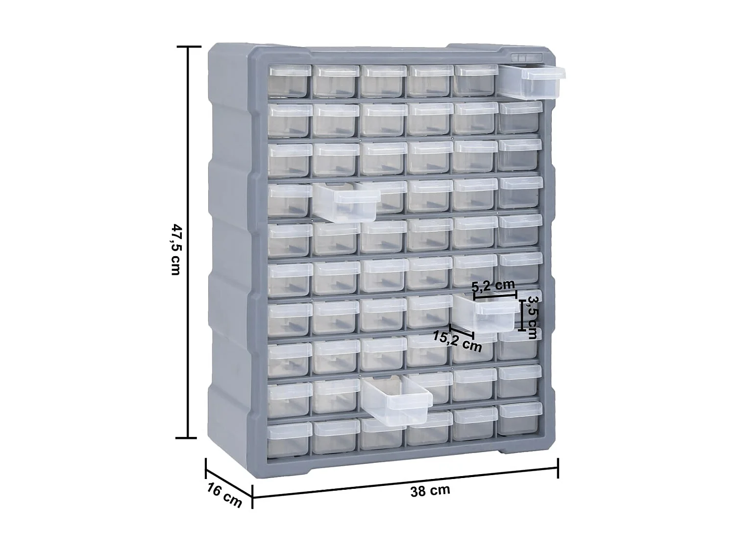 Prolenta Premium - Multi-Schubladen-Organizer mit 60 Schubladen 38x16x47,5 cm