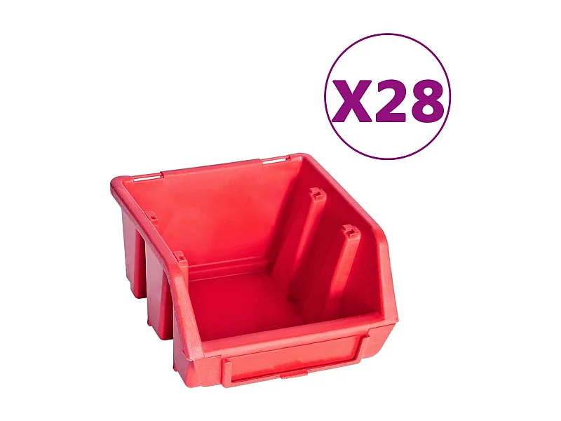 Garden Furniture -  141-delige Opslagbakkenset met wandpanelen rood en zwart