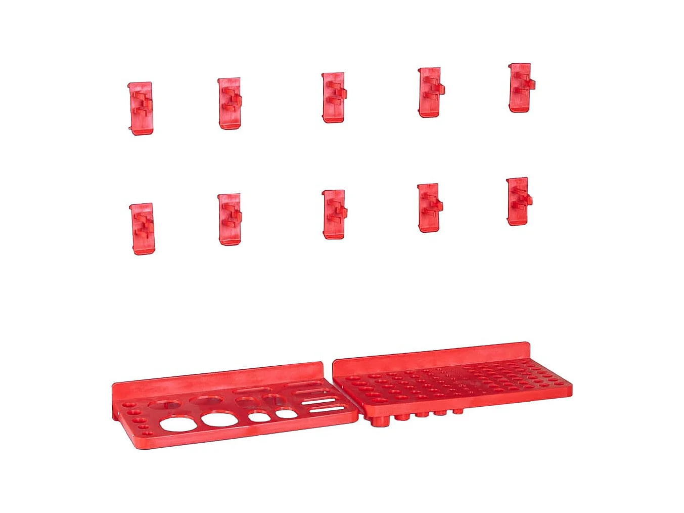 Garden Furniture -  Kit de cajas de almacenaje 141 pzas paneles de pared rojo/negro