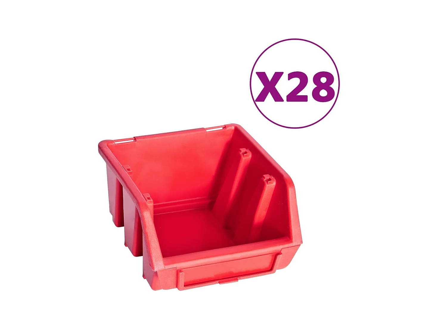 Garden Furniture -  Kit de bacs de stockage et panneaux muraux 141pcs rouge et noir