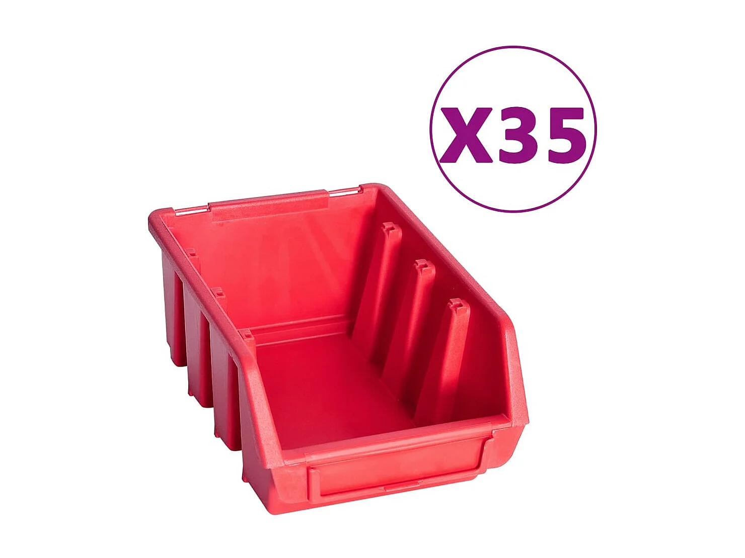 Garden Furniture -  Kit de bacs de stockage et panneaux muraux 141pcs rouge et noir