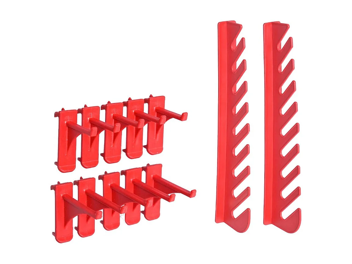 Garden Furniture -  Kit de bacs de stockage et panneaux muraux 141pcs rouge et noir