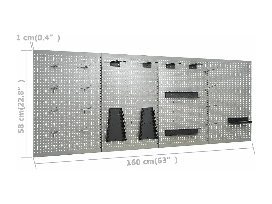 Prolenta Premium -  Werkzeugwand 4 Stk. 40×58 cm Stahl