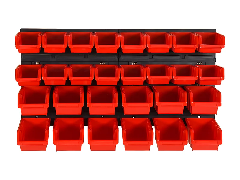 Maison Exclusive Set estantes taller 30 uds polipropileno rojo y negro 77x39 cm