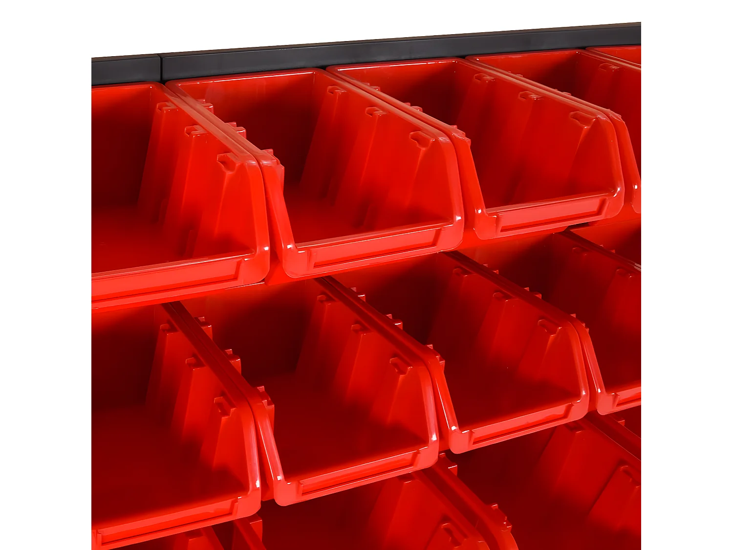 Prolenta Premium - 30-tlg Stapelboxen-Wandregal Rot & Schwarz 77x39cm Polypropylen