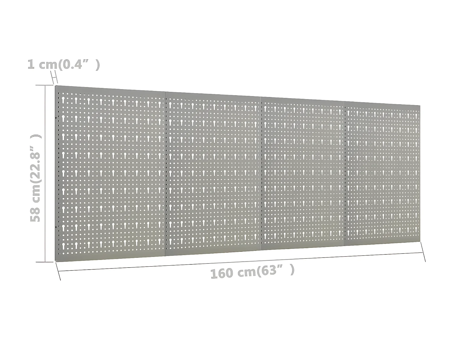 Prolenta Premium -  Gaatjespanelen wandgemonteerd 4 st 40x58 cm staal