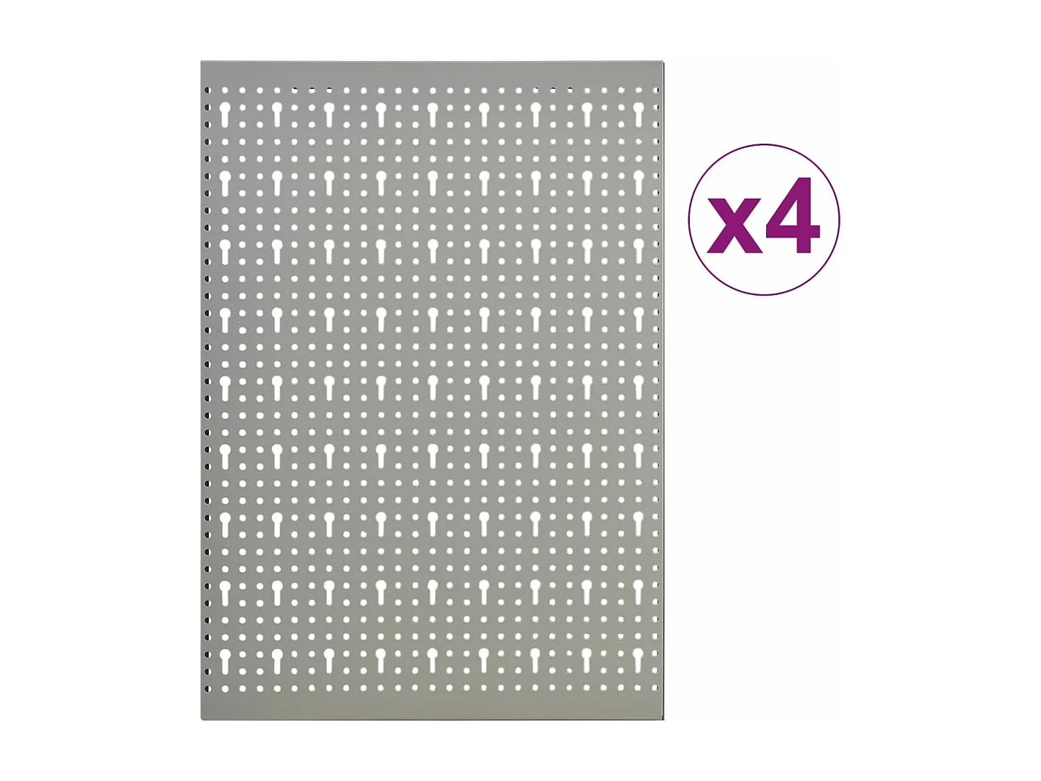 Prolenta Premium -  Gaatjespanelen wandgemonteerd 4 st 40x58 cm staal
