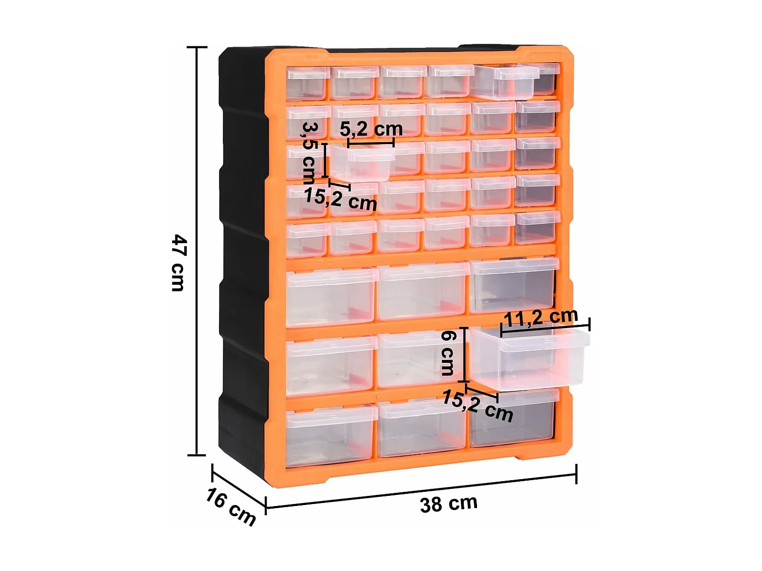 Prolenta Premium - Multi-Schubladen-Organizer mit 39 Schubladen 38x16x47 cm