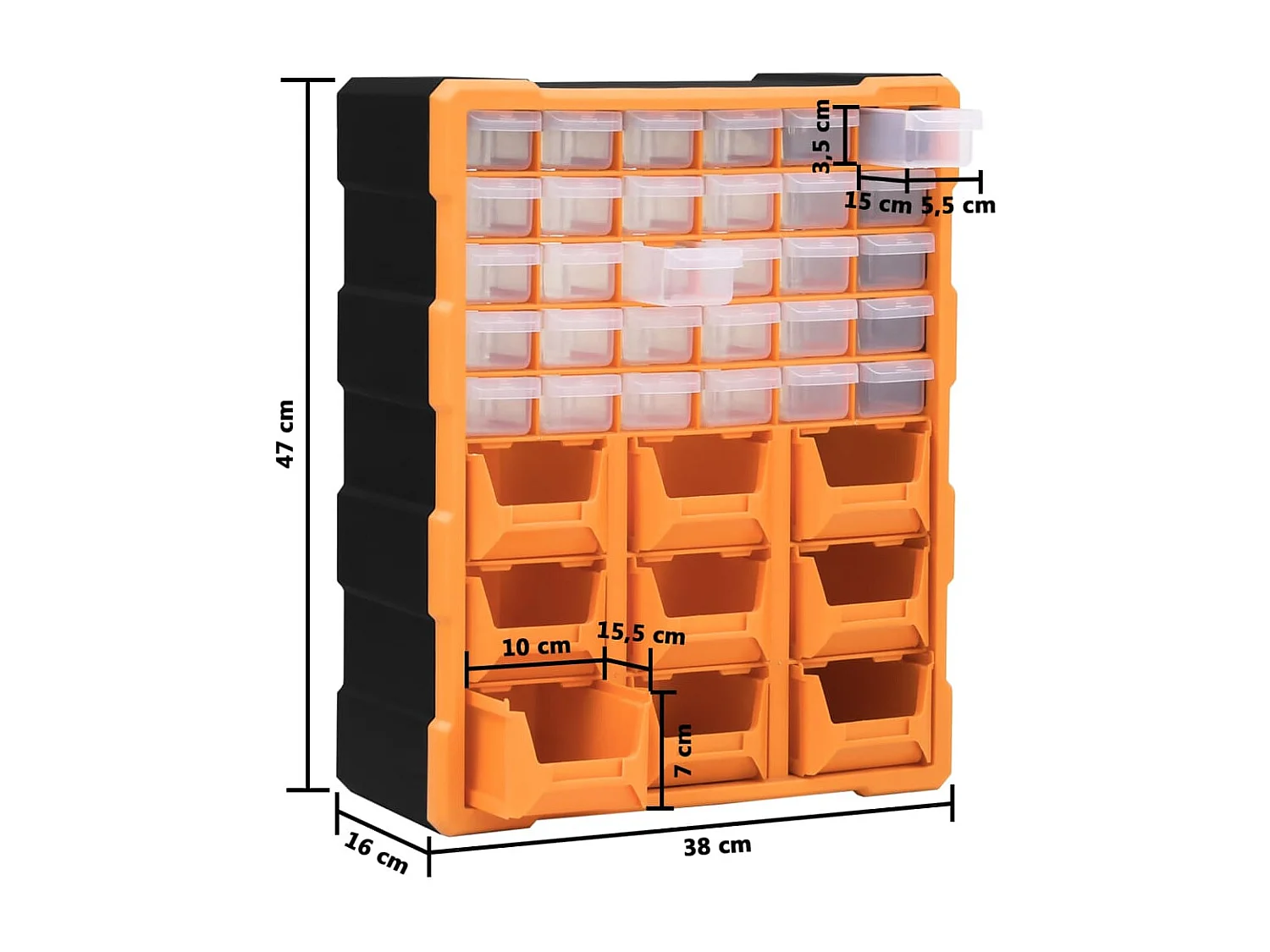 Prolenta Premium -  Organizador multicajones con 39 cajones 38x16x47 cm