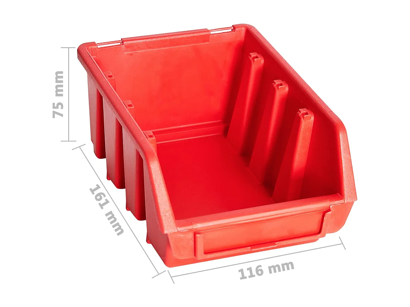 Trinda  Kit de bacs de stockage et panneaux muraux 29 pcs rouge et noir