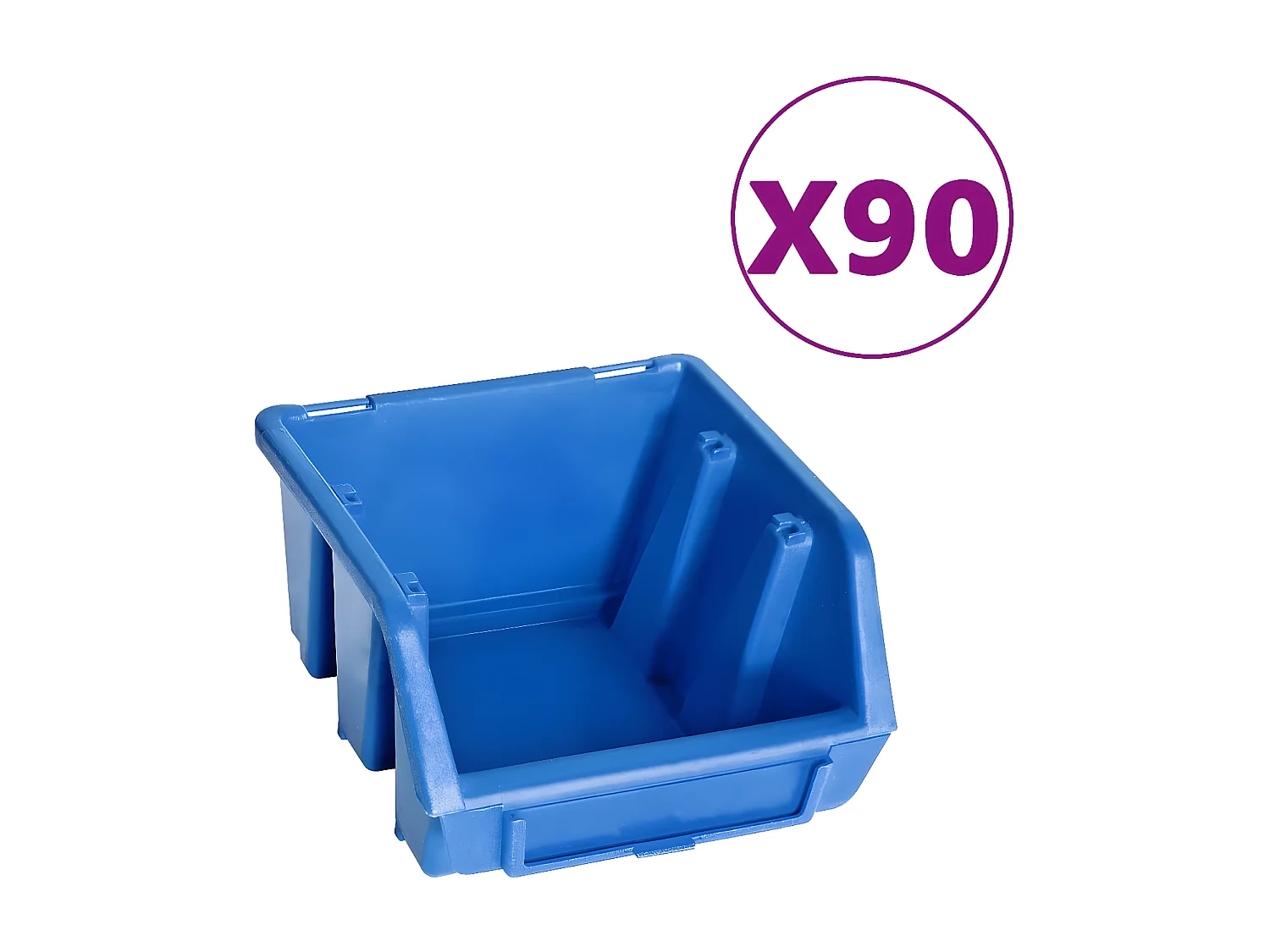 Svelrik  Kit de bacs de stockage et panneaux muraux 96 pcs Bleu et noir