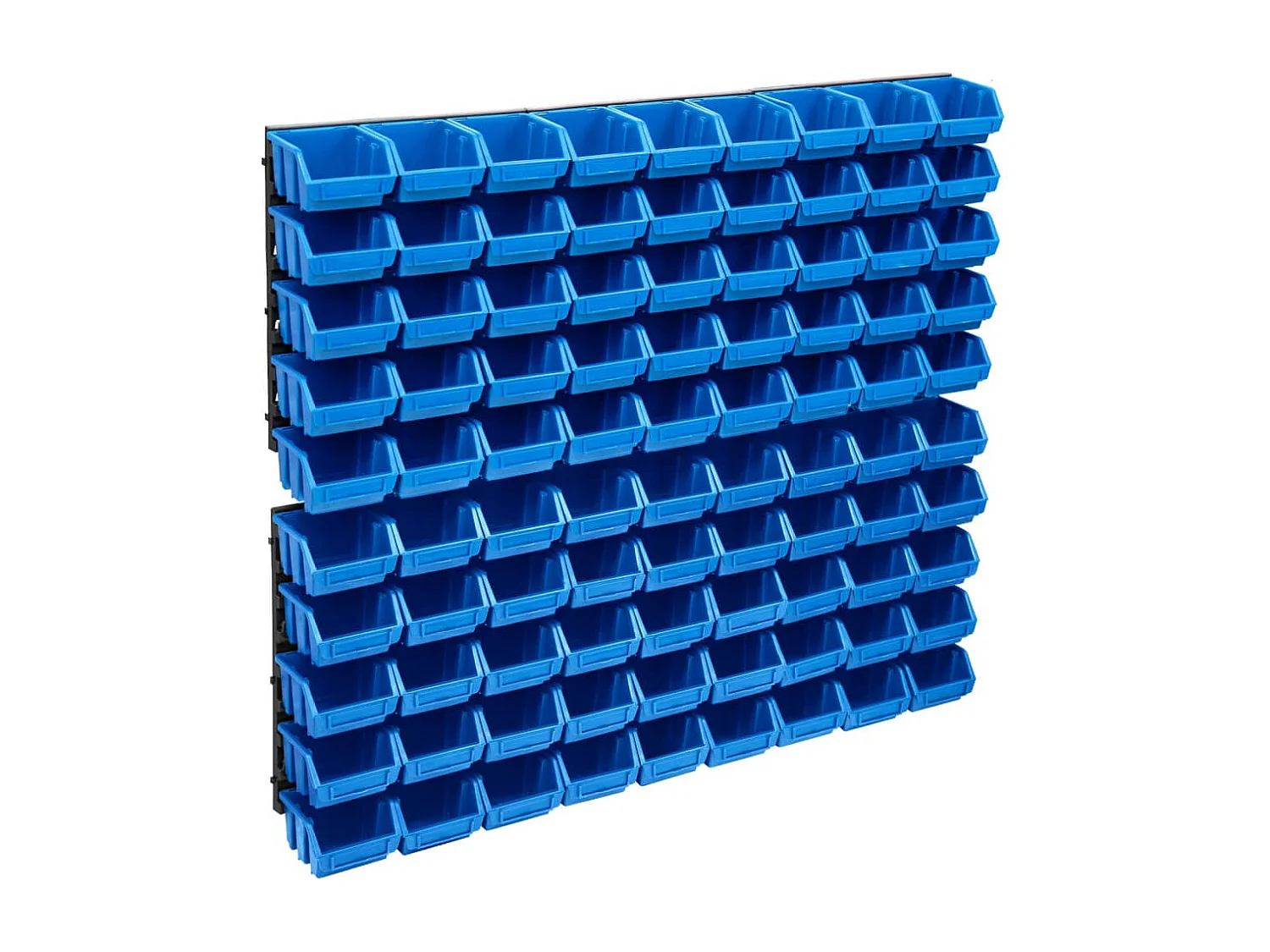 Svelrik  Kit de bacs de stockage et panneaux muraux 96 pcs Bleu et noir