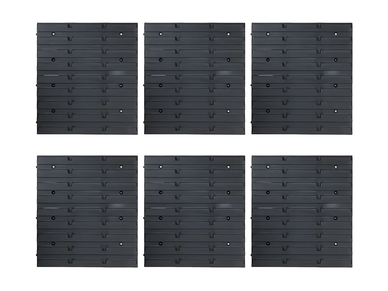 Svelrik  Kit de bacs de stockage et panneaux muraux 96 pcs Bleu et noir