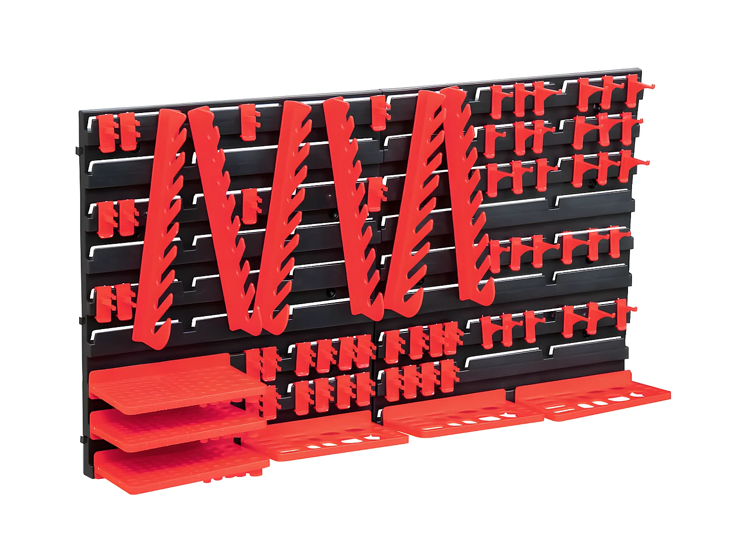 Garden Furniture -  Kit Contenitori 71 pz con Pannelli a Parete Rosso e Nero