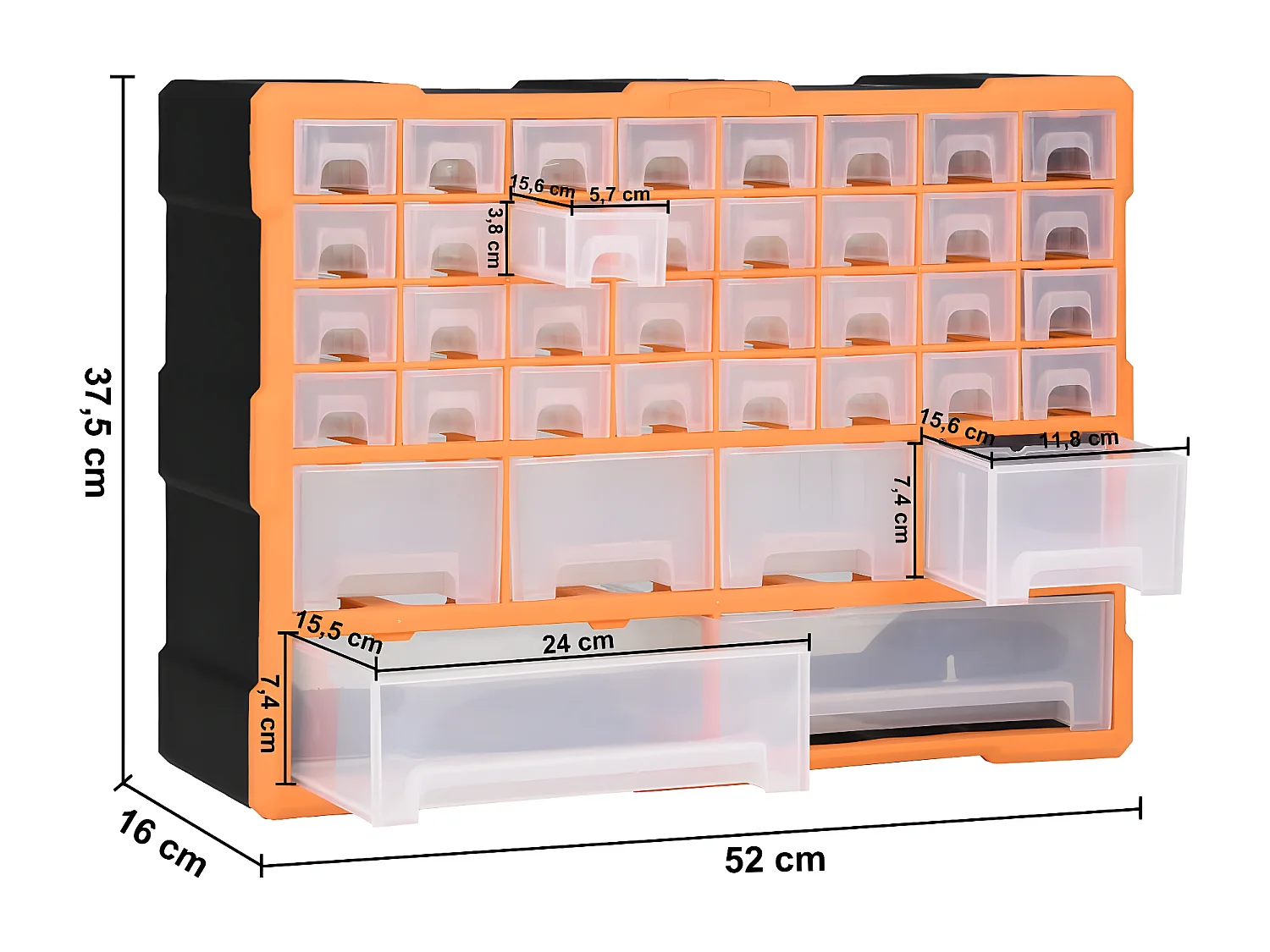 Prolenta Premium -  Organisateur multi-tiroirs avec 38 tiroirs 52x16x37,5 cm