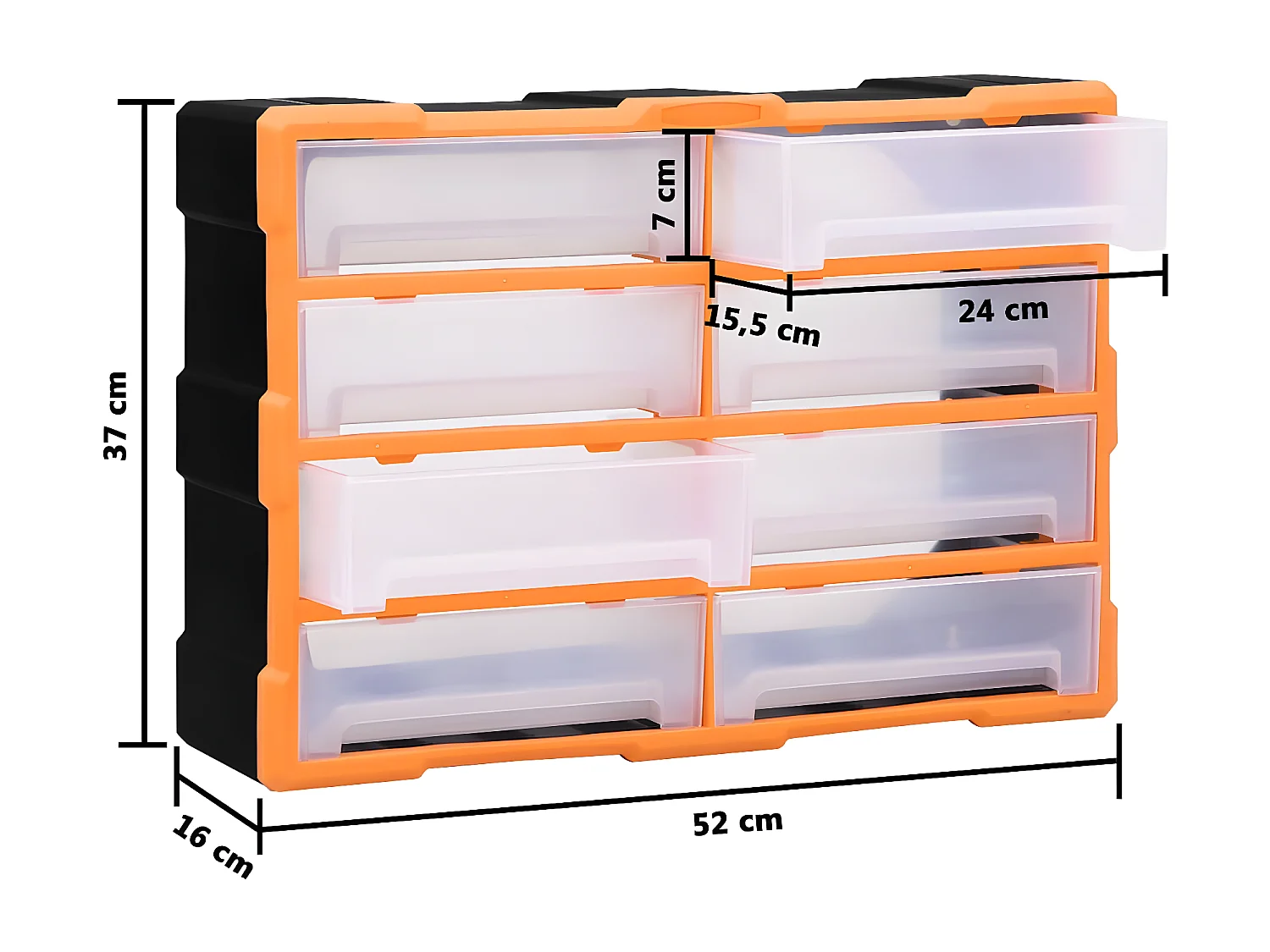 Prolenta Premium - Multi-Schubladen-Organizer 8 große Schubladen 52x16x37 cm